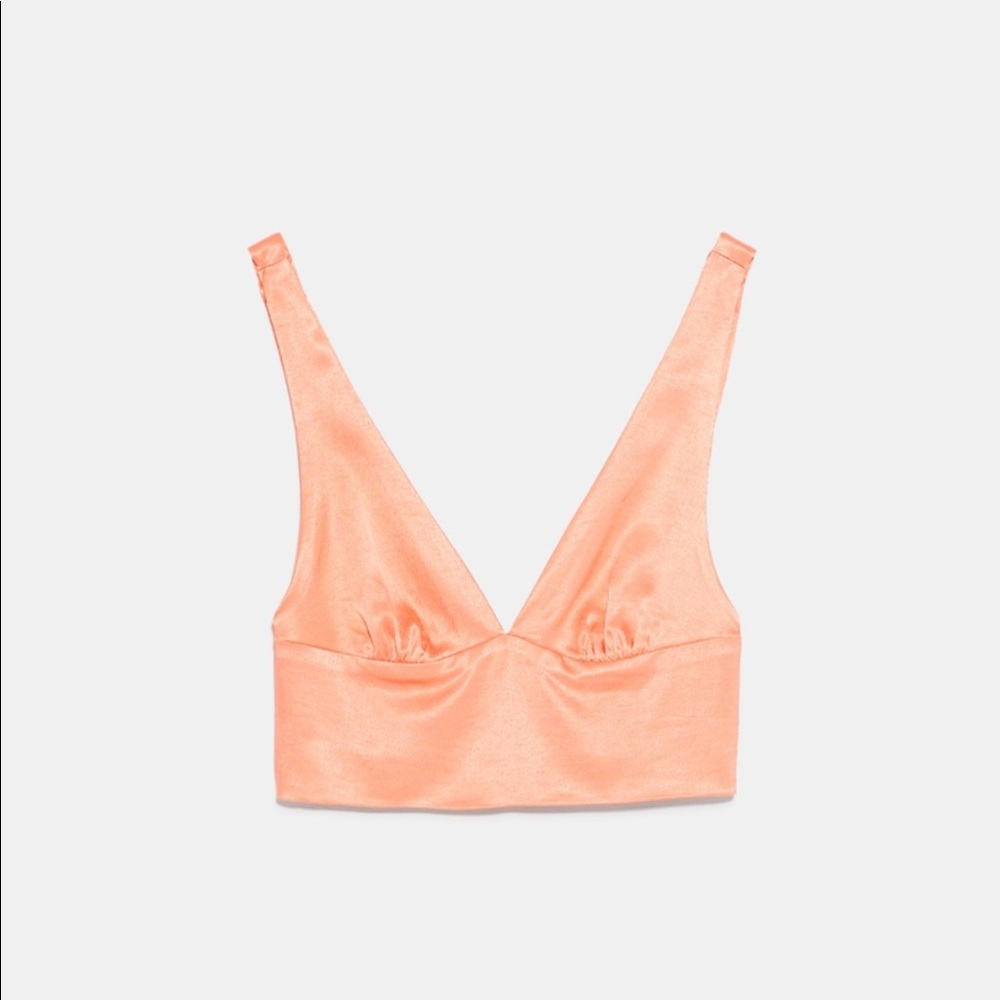 ZARA SATIN CROPPED TOP